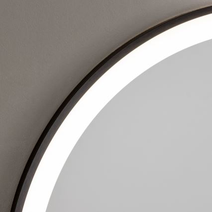 Brilagi - Specchio da bagno LED ASTI LED/19W/230V Ø 60 cm nero IP44 CRI 90 dimmerabile + CCT