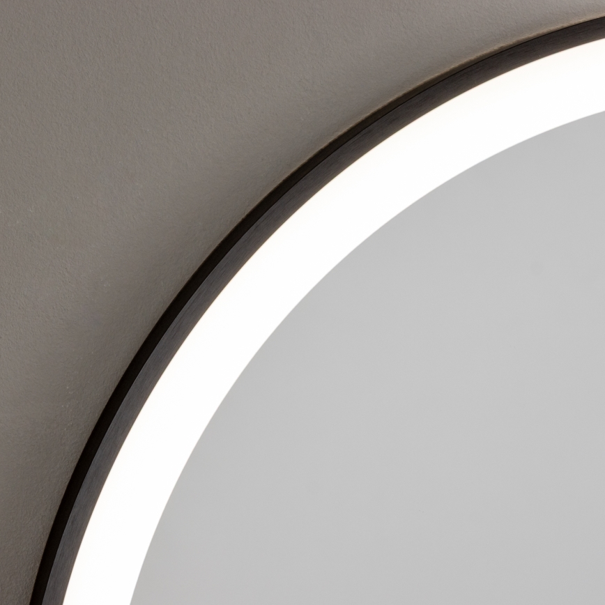 Brilagi - Specchio da bagno LED ASTI LED/19W/230V Ø 60 cm nero IP44 CRI 90 dimmerabile + CCT