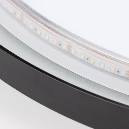 Brilagi - Specchio da bagno LED ASTI LED/19W/230V Ø 60 cm nero IP44 CRI 90 dimmerabile + CCT