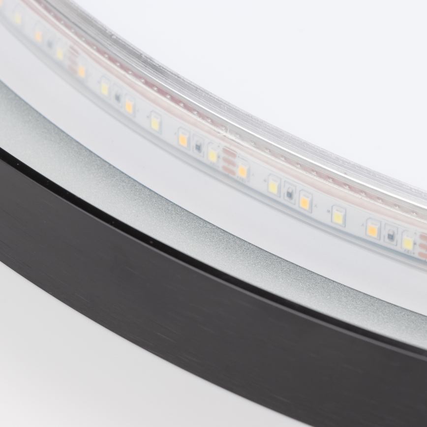 Brilagi - Specchio da bagno LED ASTI LED/19W/230V Ø 60 cm nero IP44 CRI 90 dimmerabile + CCT