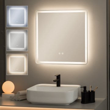 Brilagi - Specchio da bagno LED dimmerabile riscaldato con retroilluminazione BELLA LED/16W/230V 60x60 cm 3000/4000/6500K IP44 CRI 90