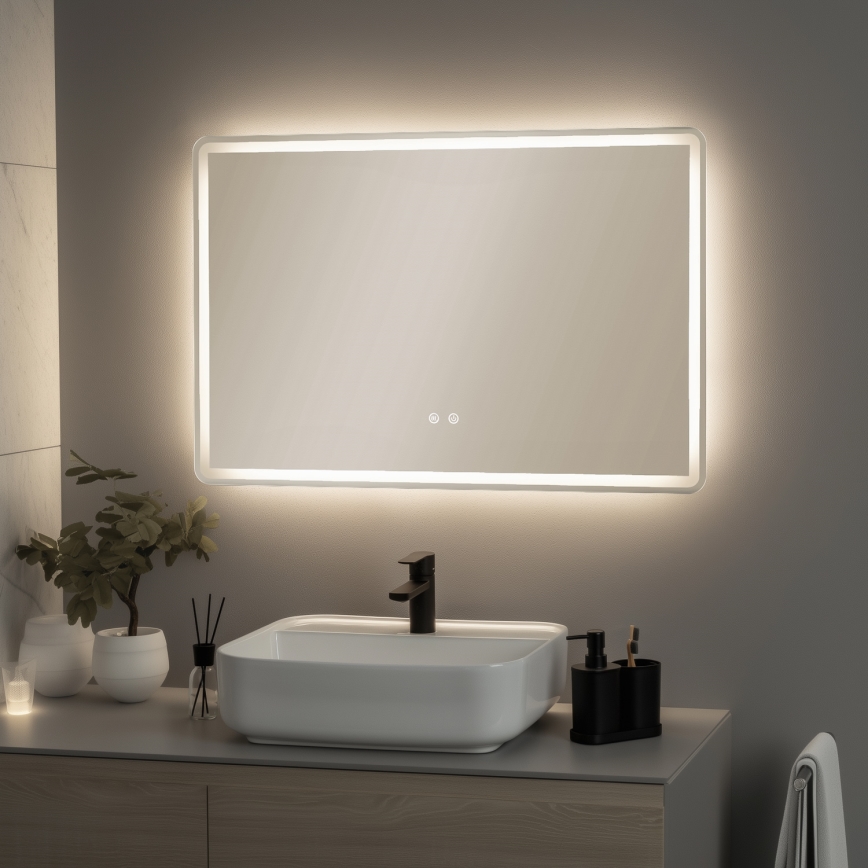 Brilagi - Specchio da bagno riscaldato BELLA LED/19W/230V 60x90 cm IP44 CRI 90 dimmerabile + CCT