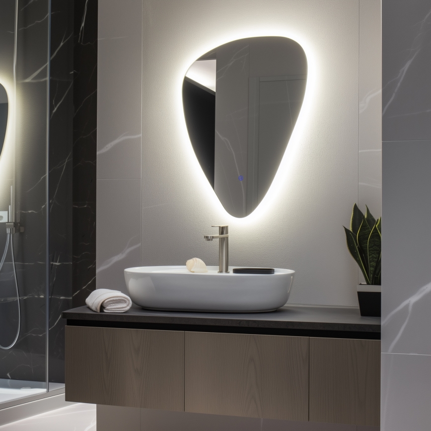 Brilagi - Specchio da bagno LED GOCCIA LED/19W/230V 67x50 cm IP44 CRI 90 dimmerabile + CCT