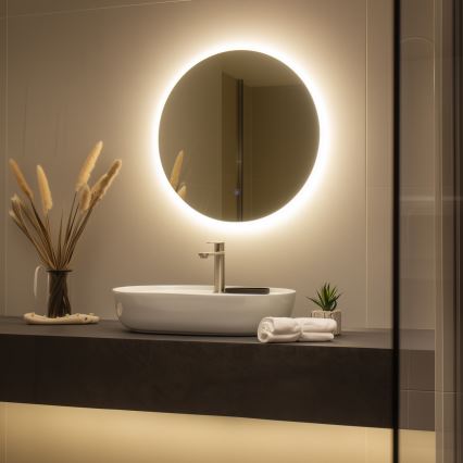 Brilagi - Specchio da bagno LED LUNA LED/19W/230V diam. 60 cm IP44 CRI 90 dimmerabile + CCT