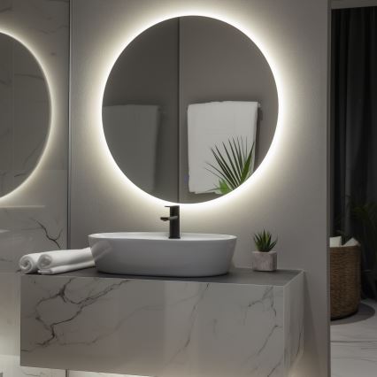 Brilagi - Specchio da bagno LED LUNA LED/26W/230V Ø 80 cm IP44 CRI 90 dimmerabile + CCT