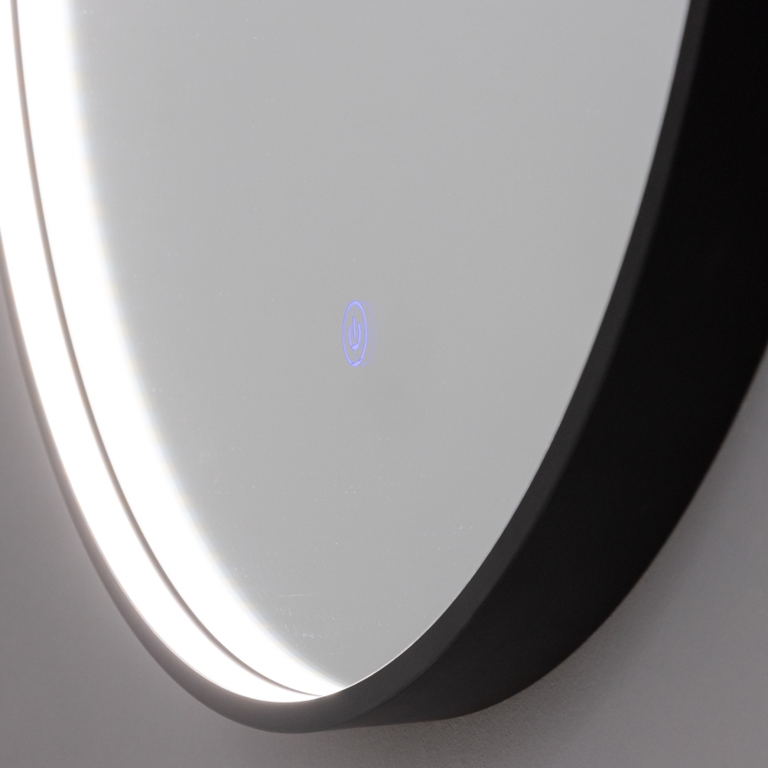Brilagi - Specchio LED per bagno PALANZO LED/19W/230V Ø 60 cm nero IP44 CRI 90 dimmerabile + CCT