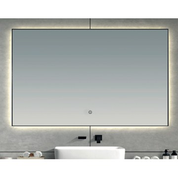 Brilagi - Specchio da bagno LED SUELLO LED/30W/230V 60x90 cm nero IP44 CRI 90 dimmerabile + CCT