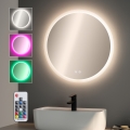 Brilagi - Specchio da bagno riscaldato LED RGBW CLARA PRO LED/19W/230V Ø 60 cm IP44 CRI 90 dimmerabile + CCT regolabile + telecomando