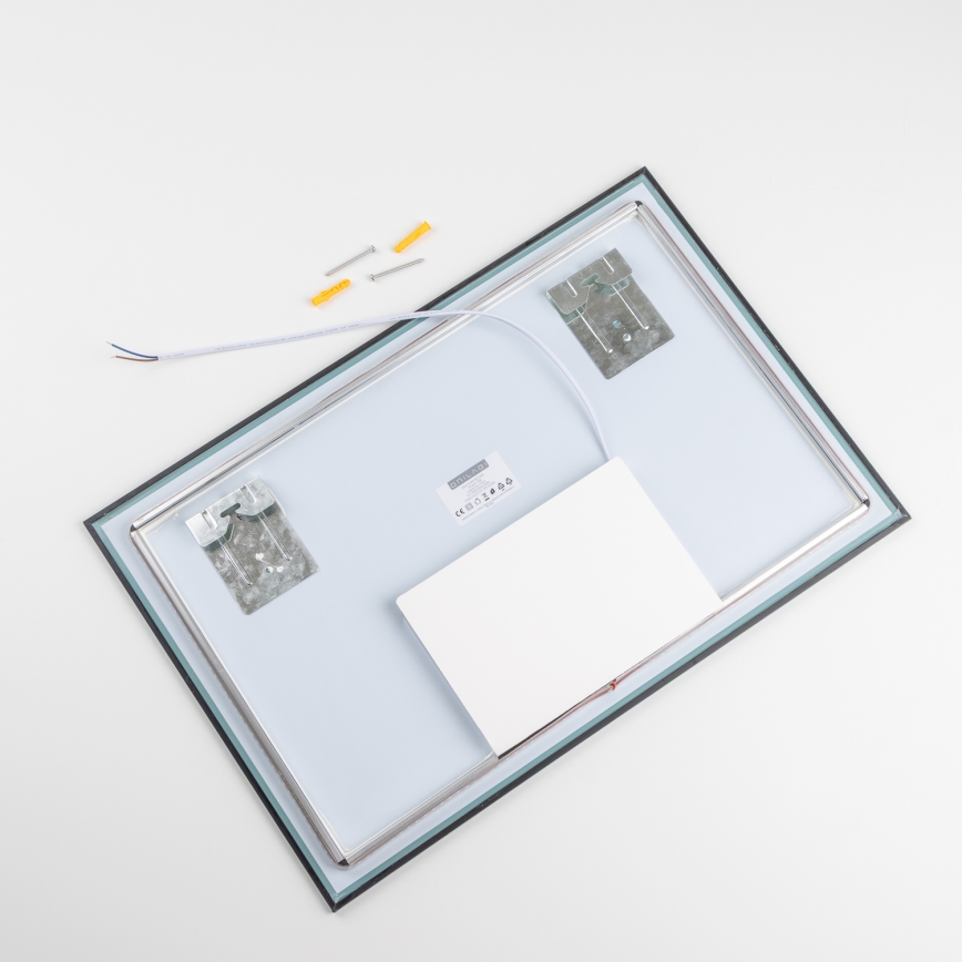 Brilagi - Specchio da bagno LED SUELLO LED/20W/230V 40x60 cm nero IP44 CRI 90 dimmerabile + CCT