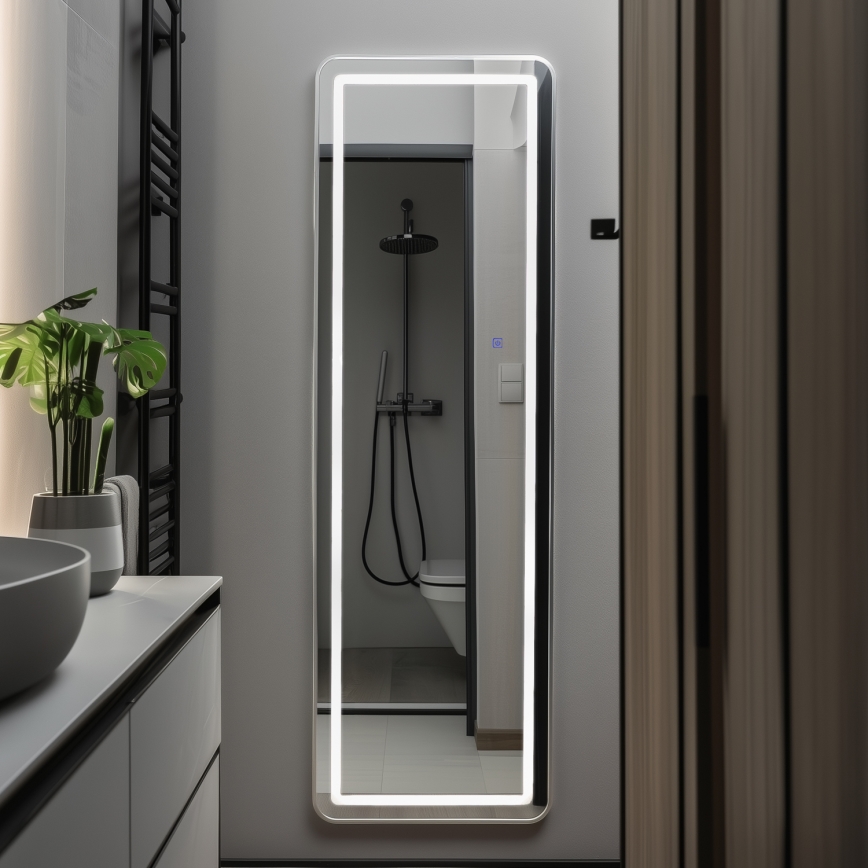 Brilagi - Specchio da terra BELLEZA LED/42W/230V 160x50 cm IP44 CRI 90 dimmerabile + CCT