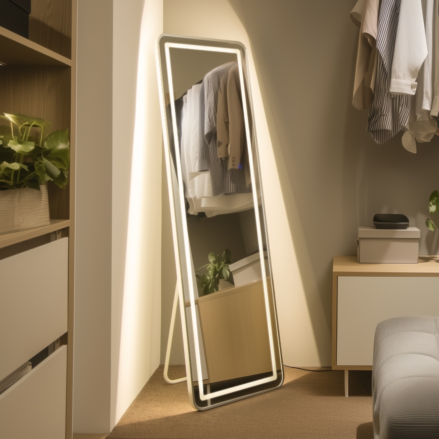 Brilagi - Specchio da terra BELLEZA LED/42W/230V 160x50 cm IP44 CRI 90 dimmerabile + CCT