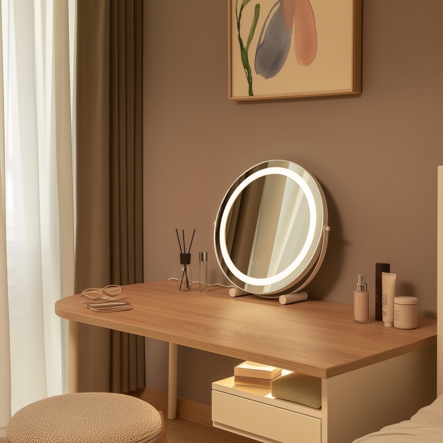 BRILAGI - Specchio da trucco a LED dimmerabile CALIFORNIA LED/17W/230V 3000/4000/6500K Ø 42 cm bianco