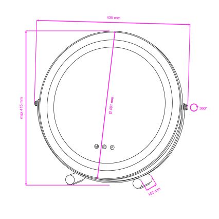 BRILAGI - Specchio da trucco a LED dimmerabile CALIFORNIA LED/17W/230V 3000/4000/6500K Ø 42 cm bianco