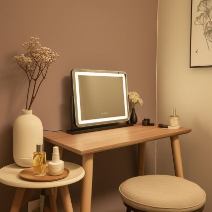 BRILAGI - Specchio per trucco LED dimmerabile CALIFORNIA LED/25W/230V 3000/4000/6500K 55x44 cm nero