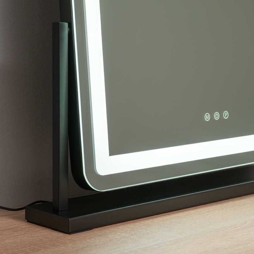 BRILAGI - Specchio per trucco LED dimmerabile CALIFORNIA LED/25W/230V 3000/4000/6500K 55x44 cm nero