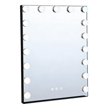 Brilagi - Specchio da trucco LED dimmerabile HOLLYWOOD LED/15W/230V 3000/4000/6500K 55x70 cm nero