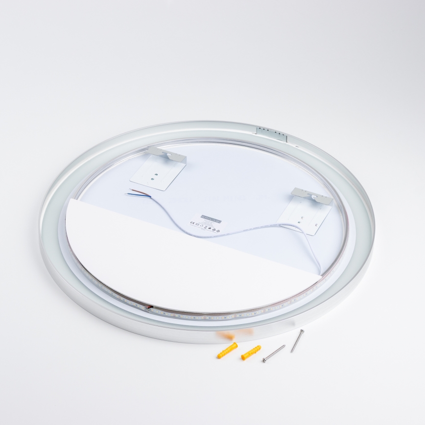 Brilagi - Specchio da bagno LED TORINO LED/19W/230V Ø 60 cm argento IP44 CRI 90 dimmerabile + CCT