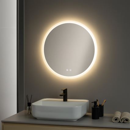 Brilagi - Specchio da bagno riscaldato a LED CLARA ECO LED/12W/230V Ø 60 cm IP44 CRI 90 dimmerabile + CCT