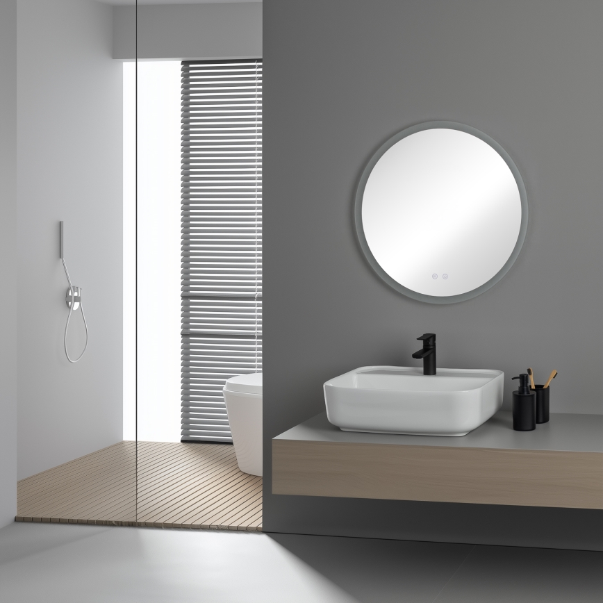Brilagi - Specchio da bagno riscaldato a LED CLARA ECO LED/12W/230V Ø 60 cm IP44 CRI 90 dimmerabile + CCT