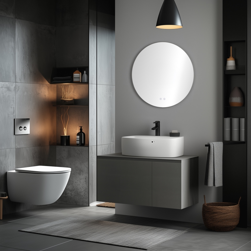 Brilagi - Specchio da bagno riscaldato a LED DEMI PRO LED/20W/230V Ø 60 cm IP44 CRI 90 dimmerabile + CCT