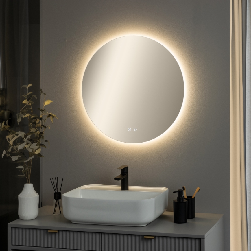 Brilagi - Specchio da bagno riscaldato a LED DEMI PRO LED/20W/230V Ø 60 cm IP44 CRI 90 dimmerabile + CCT