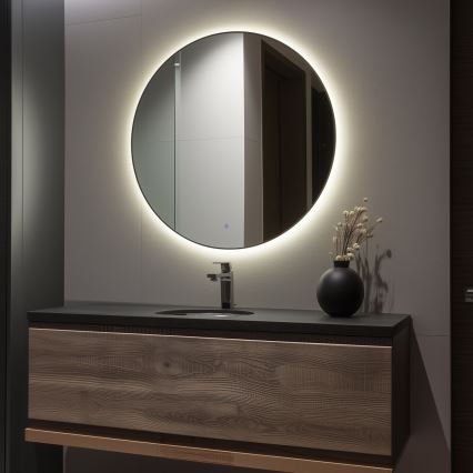 Brilagi - Specchio da bagno LED VENA BLACK LED/32W/230V Ø 100 cm IP44 CRI 90 dimmerabile + CCT