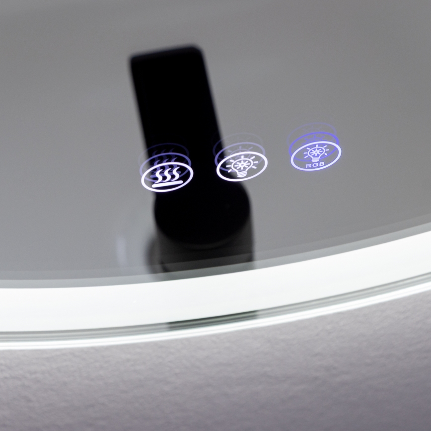 Brilagi - Specchio da bagno riscaldato LED RGBW AVA PRO LED/18W/230V Ø 60 cm IP44 CRI 90 dimmerabile + CCT