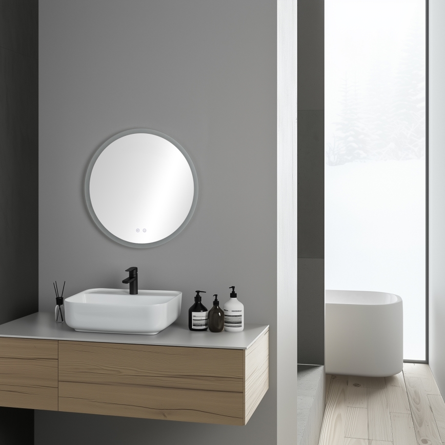 Brilagi - Specchio da bagno riscaldato a LED CLARA PRO LED/19W/230V Ø 60 cm IP44 CRI 90 dimmerabile + CCT