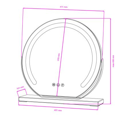 BRILAGI - Specchio da trucco a LED dimmerabile CALIFORNIA LED/14W/230V 3000/4000/6500K 44x40 cm nero
