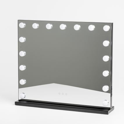 BRILAGI - Specchio da trucco dimmerabile a LED HOLLYWOOD LED/15W/230V CCT + 2x USB 60x50 cm nero