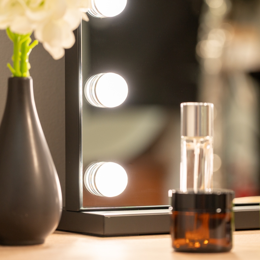 BRILAGI - Specchio da trucco dimmerabile a LED HOLLYWOOD LED/15W/230V CCT + 2x USB 60x50 cm nero