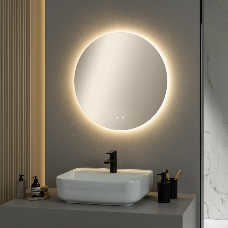 Brilagi - Specchio da bagno riscaldato a LED DEMI ECO LED/12W/230V Ø 60 cm IP44 CRI 90 dimmerabile + CCT