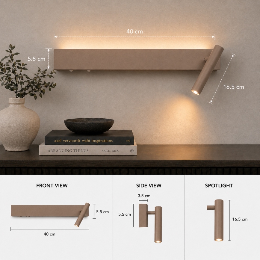 BRILAGI - Spot da parete LED ARLIX LED/3W/230V + LED/7W beige CRI 90