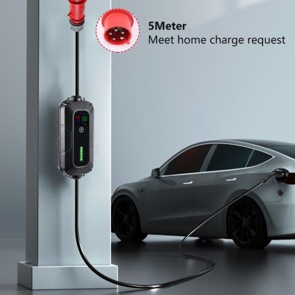 Brilagi - Stazione di ricarica per auto elettriche da viaggio FAST AC Tipo 2 16A/380V 11kW + spina 230V, 3,7kW 5m + custodia