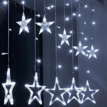 Brilagi - Tenda luminosa LED da esterno 123xLED/3xAA/USB 3m IP44 bianco freddo