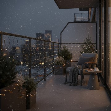 Brilagi - Tenda luminosa LED da esterno 160 LED 7x2 m IP44 bianco caldo