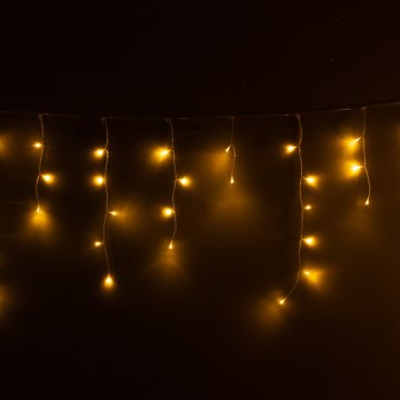 Brilagi - Tenda luminosa natalizia da esterno a LED, 200 LED, 8 funzioni, 13 m, IP44, bianco caldo, effetto stalattiti