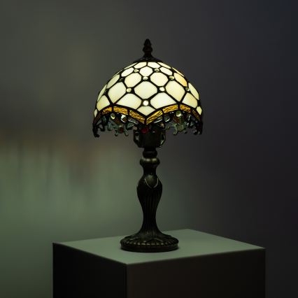 BRILAGI - Tiffany lampada da tavolo a vetri colorati IVORY 1xE27/60W/230V
