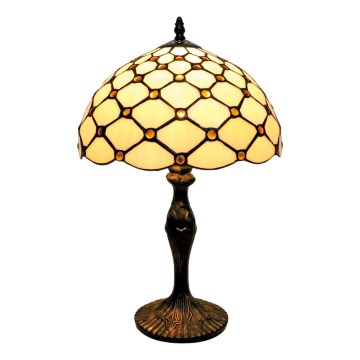 BRILAGI - Tiffany lampada da tavolo in vetro IVORY SMOOTH 1xE27/60W/230V