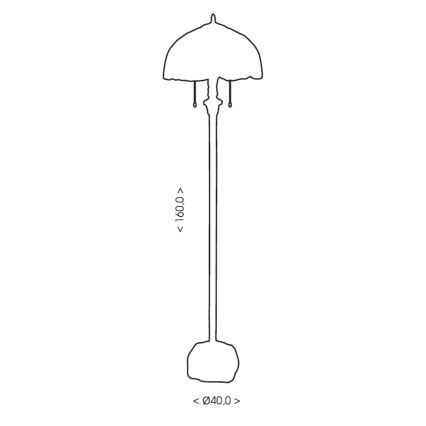BRILAGI - Tiffany lampada da terra in vetro colorato CORAL 2xE27/60W/230V