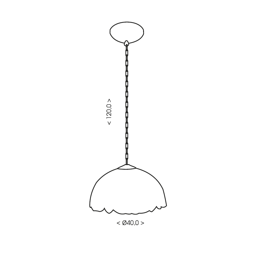 BRILAGI - Tiffany lampadario in vetro a catena IVORY SMOOTH 1xE27/60W/230V Ø 40 cm