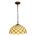 BRILAGI - Tiffany lampadario in vetro a catena IVORY SMOOTH 1xE27/60W/230V Ø 40 cm
