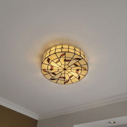 BRILAGI - Tiffany plafoniera a vetri colorati FOLIA 2xE27/60W/230V Ø 40 cm