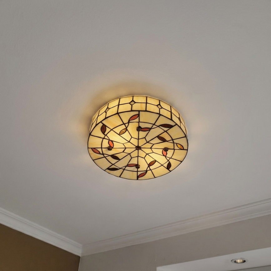 BRILAGI - Tiffany plafoniera a vetri colorati FOLIA 2xE27/60W/230V Ø 40 cm