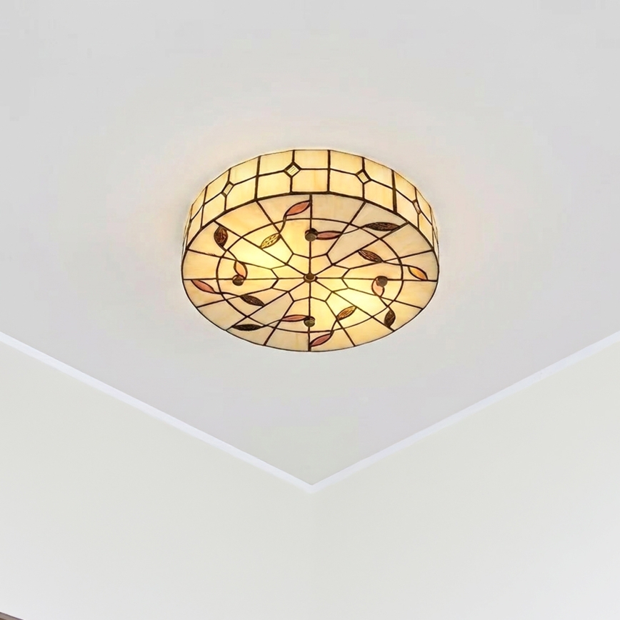 BRILAGI - Tiffany plafoniera a vetri colorati FOLIA 2xE27/60W/230V Ø 40 cm