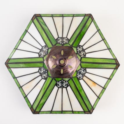 BRILAGI - Tiffany plafoniera in vetro colorato EMERALD 2xE27/60W/230V Ø 40 cm
