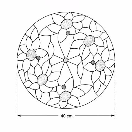 BRILAGI - Tiffany plafoniera in vetro colorato SUNFLOWER 2xE27/60W/230V Ø 40 cm