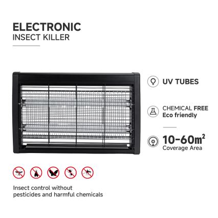 Brilagi - Trappola elettrica per insetti 2xUV/10W/230V 60 m2