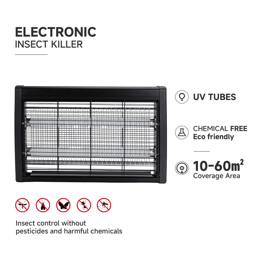 Brilagi - Trappola elettrica per insetti 2xUV/10W/230V 60 m2