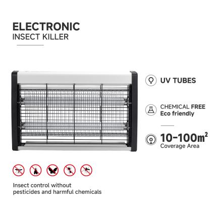 Brilagi - Trappola elettrica per insetti 2xUV/18W/230V 100 m2